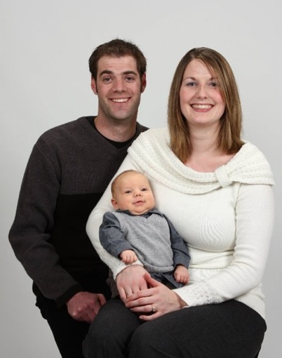 Justin, Melissa, and Oakley Jahn